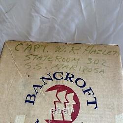WWII US Navy Officer Visor Hat Named Naval Air Attache To New Zealand In Org Box