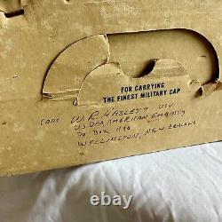 WWII US Navy Officer Visor Hat Named Naval Air Attache To New Zealand In Org Box