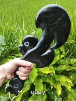 Wahaika Maori Pounamu Hand-Carved Greenstone Club with Paua Shell Eyes
