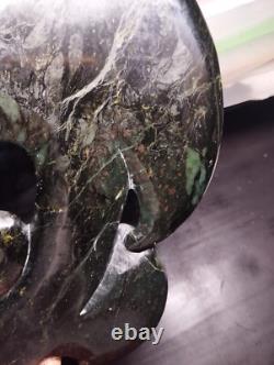 Wahaika Maori Pounamu Hand-Carved Greenstone Club with Paua Shell Eyes