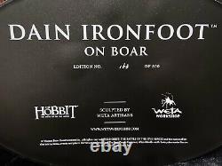 Weta Workshop Lord Rings LOTR Hobbit DAIN IRONFOOT ON WAR BOAR! #163/ 800! L@@K