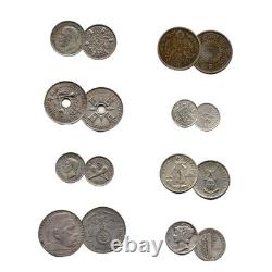 World War II Silver Coin Collection Eight Unique Coins