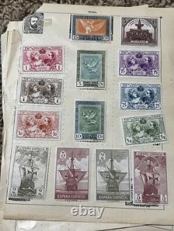 Worldwide Stamps Lot On Mostly Complete Mini Album Pages Egypt, New Zealand #5