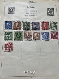 Worldwide Stamps Lot On Mostly Complete Mini Album Pages Egypt, New Zealand #5