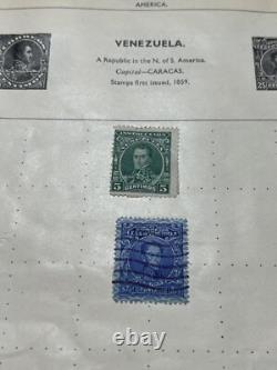 Worldwide Stamps Lot On Mostly Complete Mini Album Pages Egypt, New Zealand #5