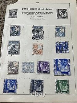 Worldwide Stamps Lot On Mostly Complete Mini Album Pages Egypt, New Zealand #5