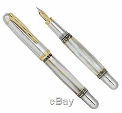 Xezo Maestro New Zealand Mother of Pearl 18K Gold & Platinum Plat. Fountain Pen