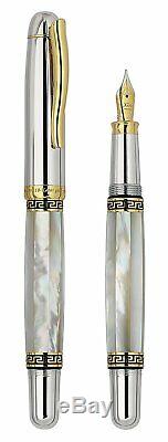 Xezo Maestro New Zealand Mother of Pearl 18K Gold & Platinum Plat. Fountain Pen